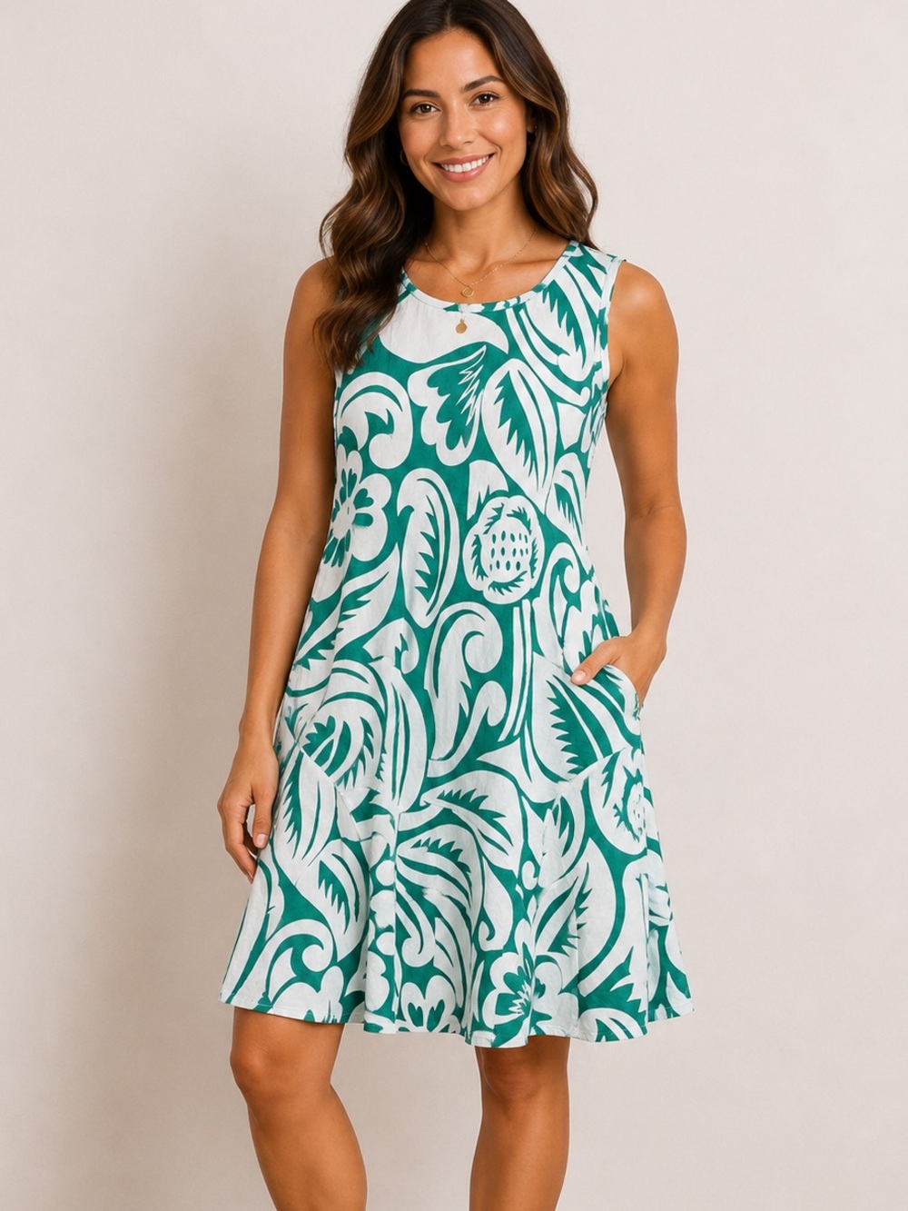 NOVICA hand-stamped cotton batik dress